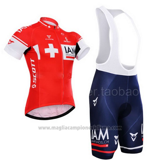 2015 Abbigliamento Ciclismo IAM Campione Svizzera Manica Corta e Salopette